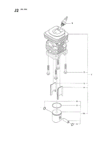 Cylinder Piston parts for Husqvarna Chainsaw 240E from AppliancePartsPros.com