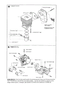 Cylinder, Muffler, Housing parts for Husqvarna Grass Line Trimmer 325C from AppliancePartsPros.com