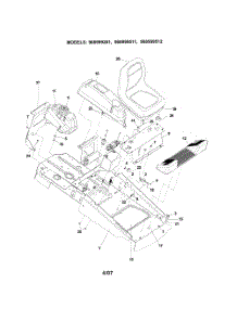 Main Frame  /  Seat  /  Fuel Tank parts for Husqvarna Riding Mower Tractor 917277820 from AppliancePartsPros.com
