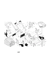 Handle  /  Engine  /  Housing  /  Grass Bag parts for Husqvarna Walk Behind Lawn Mower 917374450 from AppliancePartsPros.com