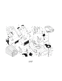 Handle  /  Engine  /  Housing  /  Grass Bag parts for Husqvarna Walk Behind Lawn Mower 917374460 from AppliancePartsPros.com