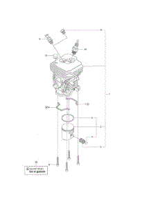 Cylinder Piston parts for Husqvarna Chainsaw 967166101 from AppliancePartsPros.com