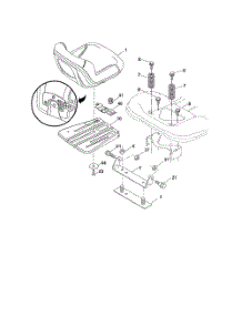 Seat parts for Husqvarna Riding Mower Tractor YTH20K46 from AppliancePartsPros.com