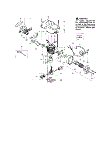Shield  /  Cylinder  /  Crankshaft parts for Poulan Chainsaw 2150 TYPE 1-5 from AppliancePartsPros.com