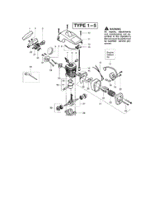 Cylinder  /  Crankshaft  /  Crankcase parts for Poulan Chainsaw 2150 TYPE 1-5 (RECON) from AppliancePartsPros.com