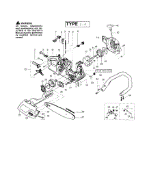 Chain  /  Bar  /  Fan Housing parts for Poulan Chainsaw 2155 TYPE 1-4 from AppliancePartsPros.com