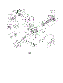 Chain  /  Bar  /  Chassis  /  Handle parts for Poulan Chainsaw 221 TYPE 1-3 from AppliancePartsPros.com