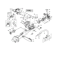 Chain  /  Bar  /  Chassis  /  Handle parts for Poulan Chainsaw 221LE TYPE 1 from AppliancePartsPros.com
