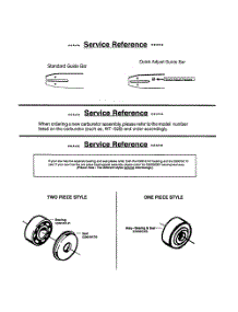 Service Reference Note parts for Poulan Chainsaw 295 TYPE 4 (RECON) from AppliancePartsPros.com