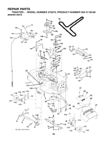 Mower Deck parts for Poulan Riding Mower Tractor 917279370 from AppliancePartsPros.com