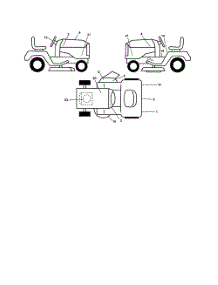 Decals parts for Poulan Riding Mower Tractor BB24H42YT from AppliancePartsPros.com