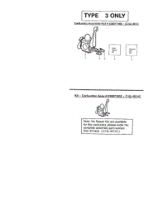 Carburetor parts for Poulan Leaf Blower BVM200 TYPE 3 (RECON) from AppliancePartsPros.com