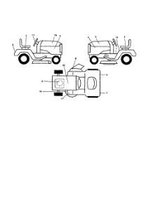 Decals parts for Poulan Riding Mower Tractor DPR22H46STB from AppliancePartsPros.com