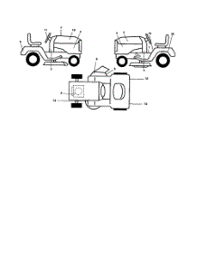 Decals parts for Poulan Riding Mower Tractor PB19H42LT from AppliancePartsPros.com