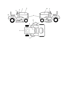 Decals parts for Poulan Riding Mower Tractor PBGT26H54 from AppliancePartsPros.com