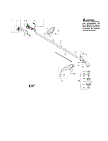 Driveshaft  /  Shield  /  Handle parts for Poulan Grass Line Trimmer PP136E from AppliancePartsPros.com