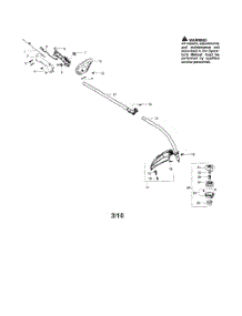 Drive Shaft  /  Shield  /  Handle parts for Poulan Grass Line Trimmer PP25E from AppliancePartsPros.com