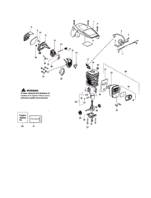 Shield  /  Cylinder  /  Crankshaft parts for Poulan Chainsaw PP3816 TYPE 2 from AppliancePartsPros.com