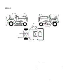 Decals parts for Poulan Riding Mower Tractor PR17H42STA from AppliancePartsPros.com