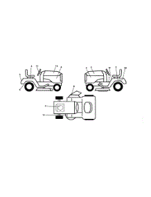 Decals parts for Poulan Riding Mower Tractor PR185H42STB from AppliancePartsPros.com