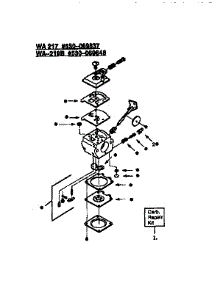 Carburetor Wa-219 And Wa-217 parts for Weedeater Grass Line Trimmer GTI15T from AppliancePartsPros.com