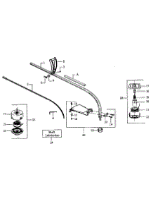 Drive Shaft And Cutting Head Assembly parts for Weedeater Grass Line Trimmer GTI17XP from AppliancePartsPros.com