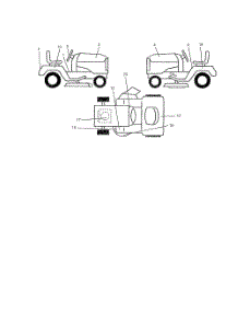 Decals parts for Weedeater Riding Mower Tractor HD12538J from AppliancePartsPros.com