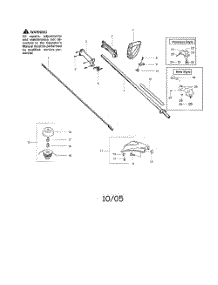 Driveshaft  /  Shield  /  Handle parts for Weedeater Grass Line Trimmer PL500 TYPE 1 from AppliancePartsPros.com