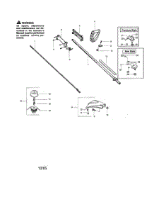 Driveshaft  /  Shield  /  Handle parts for Weedeater Grass Line Trimmer PL500 TYPE 4 from AppliancePartsPros.com
