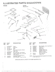 Hood parts for Weedeater Riding Mower Tractor WE12536A from AppliancePartsPros.com