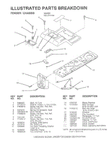 Fender  /  Chassis parts for Weedeater Riding Mower Tractor WE12536A from AppliancePartsPros.com