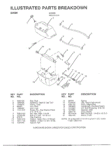 Dash parts for Weedeater Riding Mower Tractor WE12536A from AppliancePartsPros.com