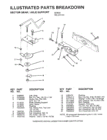 Sector Gear  /  Axle Support parts for Weedeater Riding Mower Tractor WE12536A from AppliancePartsPros.com