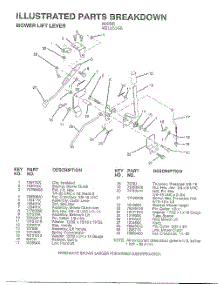 Mower Lift Lever parts for Weedeater Riding Mower Tractor WE12536A from AppliancePartsPros.com