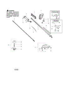 Driveshaft  /  Handle  /  Shield parts for Weedeater Grass Line Trimmer XT600 TYPE 1 from AppliancePartsPros.com