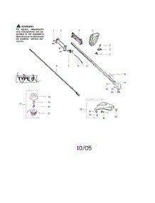Driveshaft  /  Shield  /  Handle parts for Weedeater Grass Line Trimmer XT600 TYPE 6 from AppliancePartsPros.com