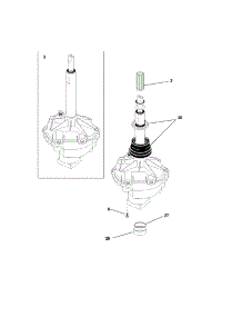 Transmission parts for Kenmore Washer Dryer Combo 417.94802301 (41794802301, 417 94802301) from AppliancePartsPros.com