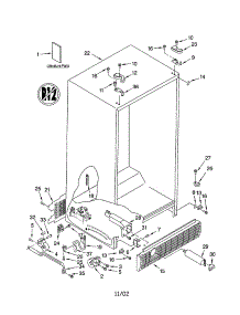 Cabinet parts for Kenmore Refrigerator 106.52603100 (10652603100, 106 52603100) from AppliancePartsPros.com