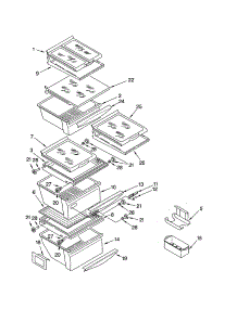 Refrigerator Shelf parts for Kenmore Refrigerator 106.52603100 (10652603100, 106 52603100) from AppliancePartsPros.com