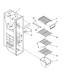 Freezer Liner Parts parts for Kenmore Refrigerator 106.57362700 (10657362700, 106 57362700) from AppliancePartsPros.com
