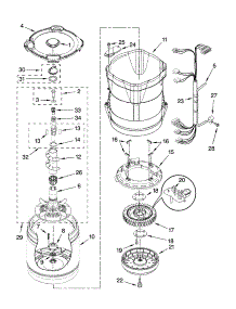 Motor, Basket And Tub Parts parts for Kenmore Washer 110.28032701 (11028032701, 110 28032701) from AppliancePartsPros.com