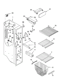 Freezer Liner Parts parts for Kenmore Refrigerator 106.56532400 (10656532400, 106 56532400) from AppliancePartsPros.com