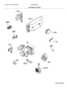 Electrical Parts parts for Electrolux Dishwasher E24ID75SPS2A from AppliancePartsPros.com