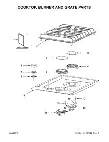 Cooktop, Burner And Grate Parts parts for Jenn-Air Gas Cooktop JGC3215GS0 from AppliancePartsPros.com