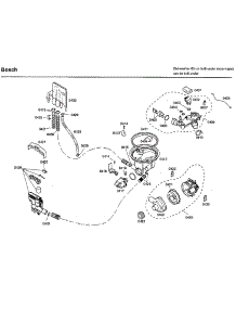 Pump parts for Bosch Dishwasher SHU33A06UC/37 from AppliancePartsPros.com