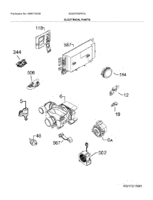 Electrical Parts parts for Electrolux Dishwasher E24ID75SPS1A from AppliancePartsPros.com