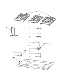Cooktop, Burner And Grate Parts parts for Jenn-Air Gas Cooktop JGC1530BS00 from AppliancePartsPros.com