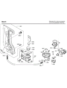 Pump parts for Bosch Dishwasher SHV9PT53UC/70 from AppliancePartsPros.com