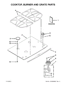 Cooktop, Burner And Grate Parts parts for Jenn-Air Gas Cooktop JGC9430BDF16 from AppliancePartsPros.com
