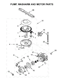 Pump, Washarm And Motor Parts parts for Maytag Dishwasher MDB8989SHW0 from AppliancePartsPros.com